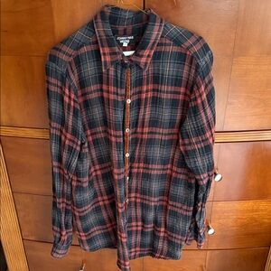 Johnny Was Casual Plaid Shirt - Red and Black size L